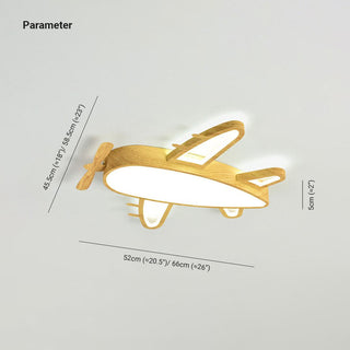Aria Design LED Plafonnier Avion Moderne Bois/Acrylique Bois/Beige Salon