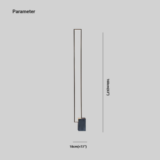 Ray Design Lampadaire Rectangulaire Simple Métal Noir Salon/Chambre à Coucher