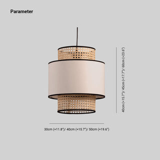 Ritta Suspension Cylindre Retro, Tissu, Beige, Salon