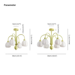 Arisha Suspension Multi Morandi, Métal/Verre, Blanc/Jaune, Couloir/Salon
