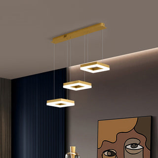 Arisha Suspension Rectangulaire Moderne, Metal/Acrylique, Or, Bureau