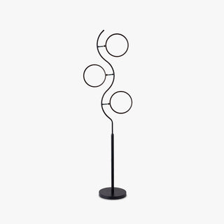 Arisha Design Lampadaire Rond Moderne Métal/Acrylique Noir/Blanc Salon/Chambre