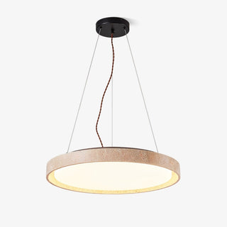 Travertine Circle LED Pendant Light-Neutral Decor