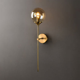 Valentina Applique Globe Murale Moderne, Métal/Verre, Gris/Ambre/Transparent/Blanc, Salle à Manger