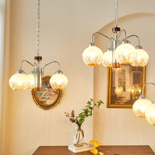 Ulliria Lustre Art Nordique Fleur En Noyer Et Verre