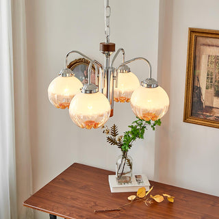 Ulliria Lustre Art Nordique Fleur En Noyer Et Verre