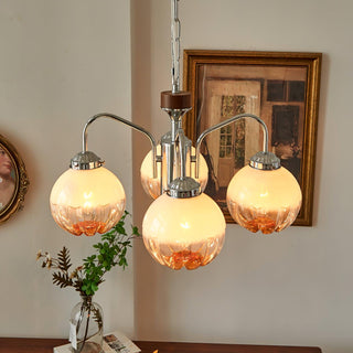 Ulliria Lustre Art Nordique Fleur En Noyer Et Verre
