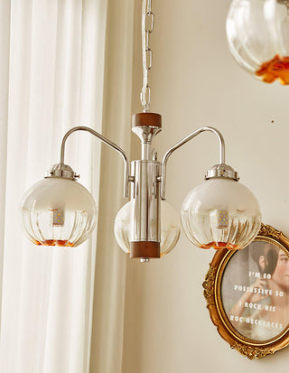 Ulliria Lustre Art Nordique Fleur En Noyer Et Verre