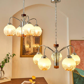 Ulliria Lustre Art Nordique Fleur En Noyer Et Verre