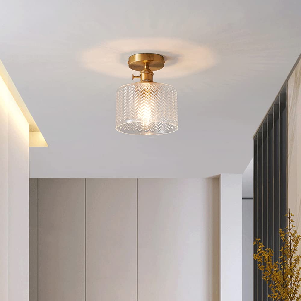 Arisha Plafonnier Luxueux Métal Verre Couloir