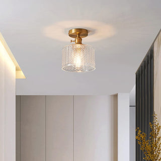 Arisha Plafonnier Luxueux Métal Verre Couloir