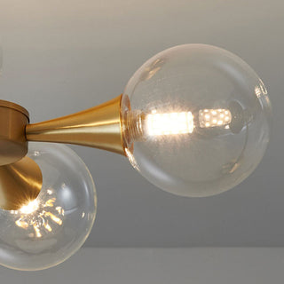 Valentina Suspension Boule Moderne, Laiton/Verre, Blanc/Claire, Salon