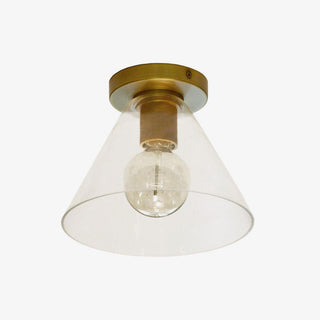 Solara Lumière de Plafond Conique en Verre et Laiton Industrielle