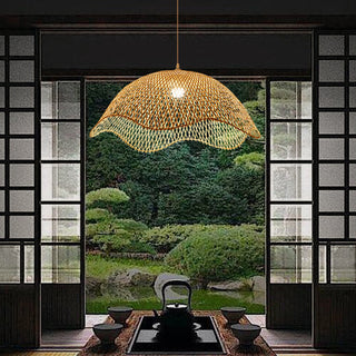 Ritta Tissu Osier Suspension Bambou Chambre à Manger Salle à Manger