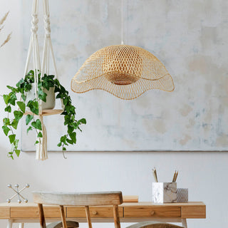 Ritta Tissu Osier Suspension Bambou Chambre à Manger Salle à Manger