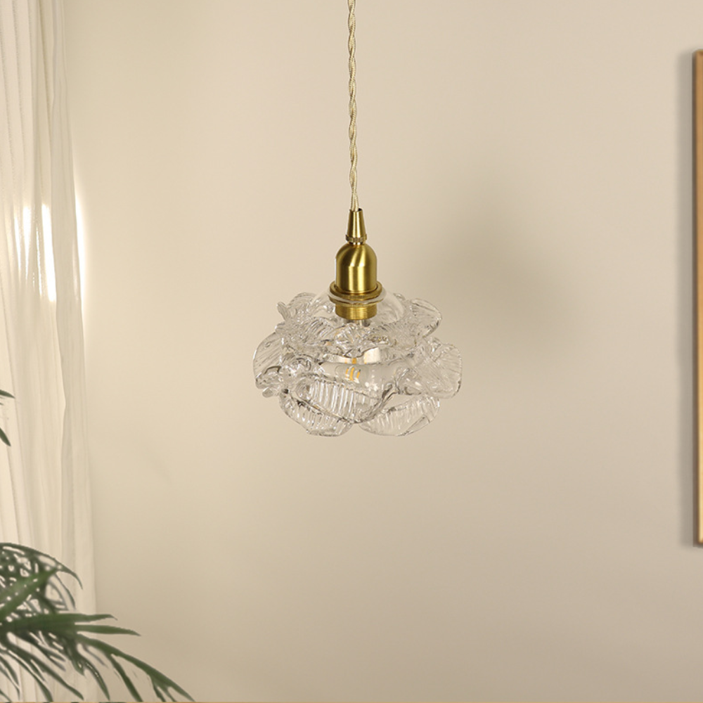 Valentina Romantique Rétro Rose Suspension Clair Verre Chambre à coucher