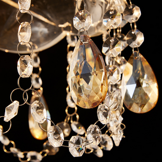 Kristy Rétro LED Cristal Rond Suspension Or Verre Chambre À Coucher