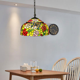 Tiffany Rétro Vintage Suspension Luxe Design Verre Salon