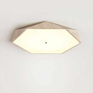 Hexagonal Lumière de Plafond Élégante en Travertin