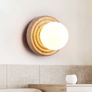Echo Travertin Globe Applique Murale