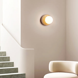 Echo Travertin Globe Applique Murale