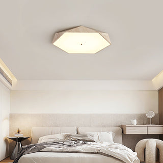 Hexagonal Lumière de Plafond Élégante en Travertin