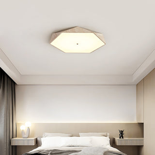 Hexagonal Lumière de Plafond Élégante en Travertin