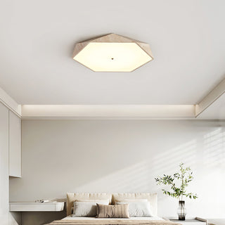 Hexagonal Lumière de Plafond Élégante en Travertin