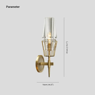Arisha Design Italien LED Applique Murale Linéaire Vintage Métal/Verre Or Salon/Chambre