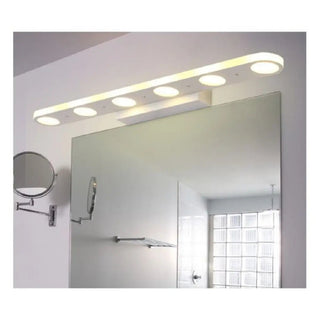 Arisha Applique Murale Ronde Scandivane, Métal/Acrylique, Blanc, Salle de Bain