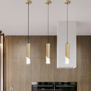 Ray Luminaires Suspension LED Simple Acrylique/Métal Or/Noir Salon