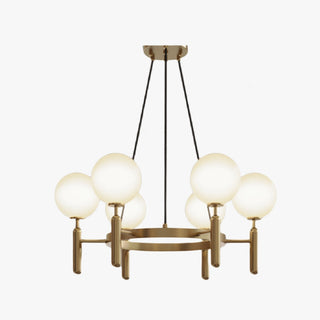 Kristy Luminaire LED Lustre Moderne Verre/Métal Doré/Blanc Salon