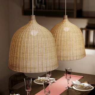 Ritta Suspension Bois Rotin Moderne Salle à Manger/Chambre