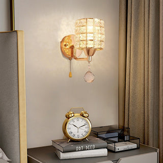 Kristy Applique Murale Cylindrique Luxe, Cristal/Métal, Or/Chromé, Salon