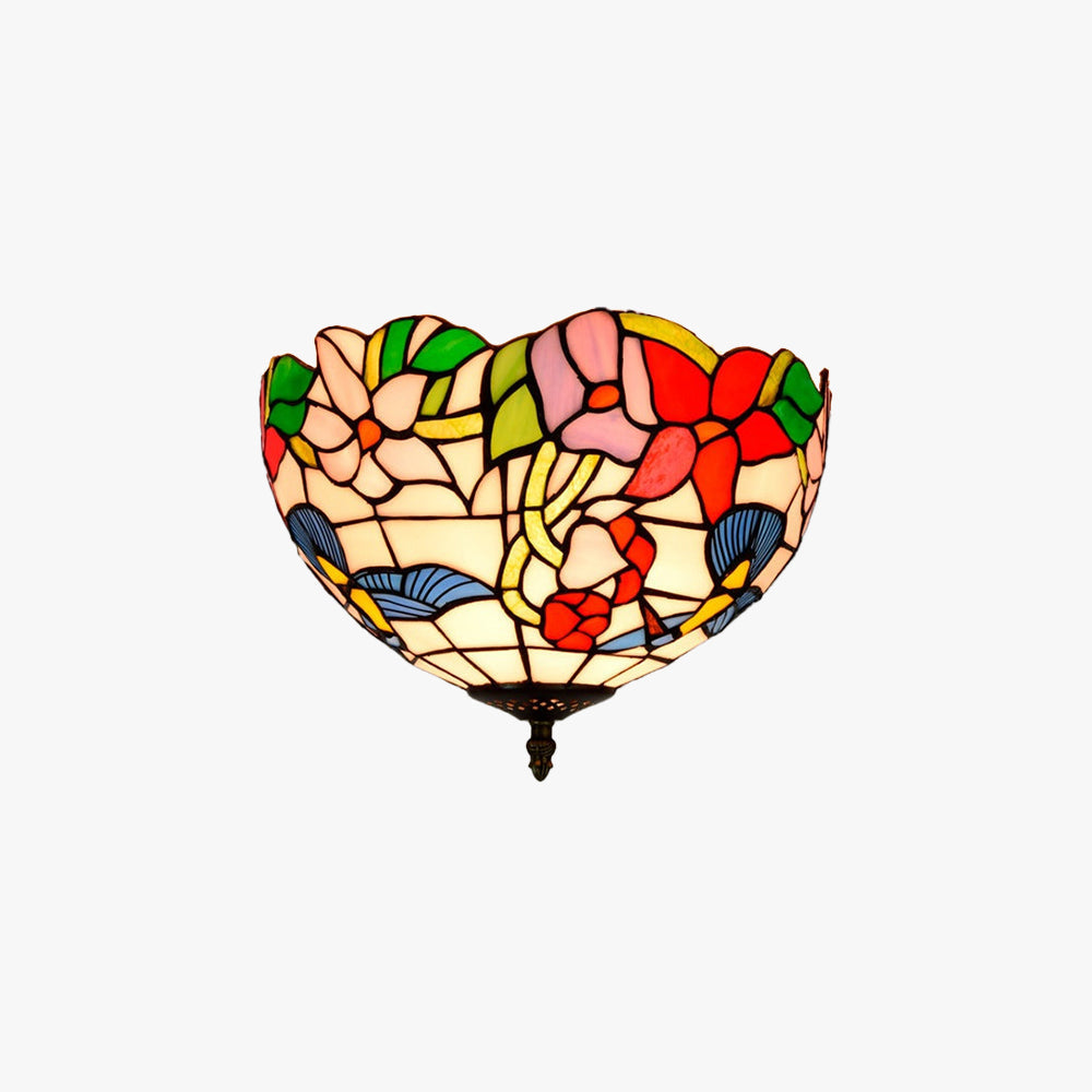 Tiffany Rustique Plafonnier Métal/Verre Salon/Chambre À Coucher