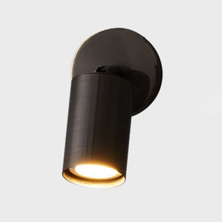 Arisha Applique Murale Cylindrique Minimaliste, Métal, Noir/Laiton, Salle de Bain
