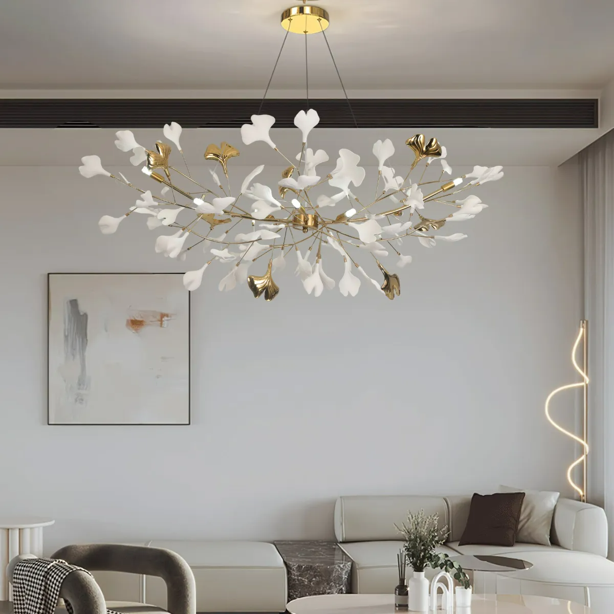 Metr Lustre de Luxe en Céramique pour Salon en Forme d’Arc en U
