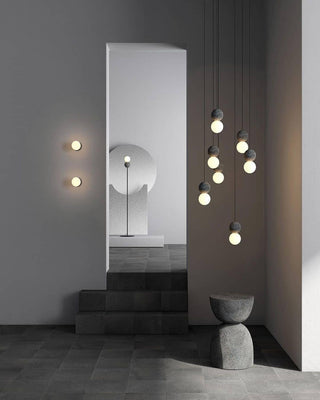 Lustra Applique Murale Béton Verre Opale