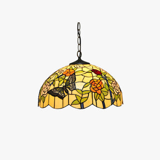 Tiffany Vintage Colorée Papillon Suspension Verre Couloir
