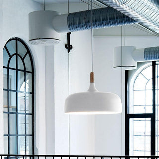 Lustra Suspension Lampe Abat-jour Blanc en Bois