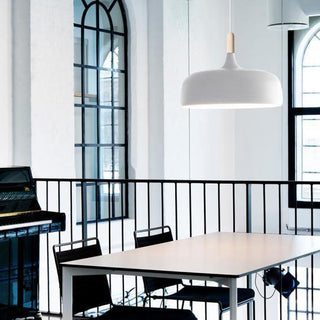 Lustra Suspension Lampe Abat-jour Blanc en Bois