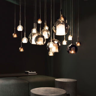 Lustra Suspension en Verre Fumé Rond