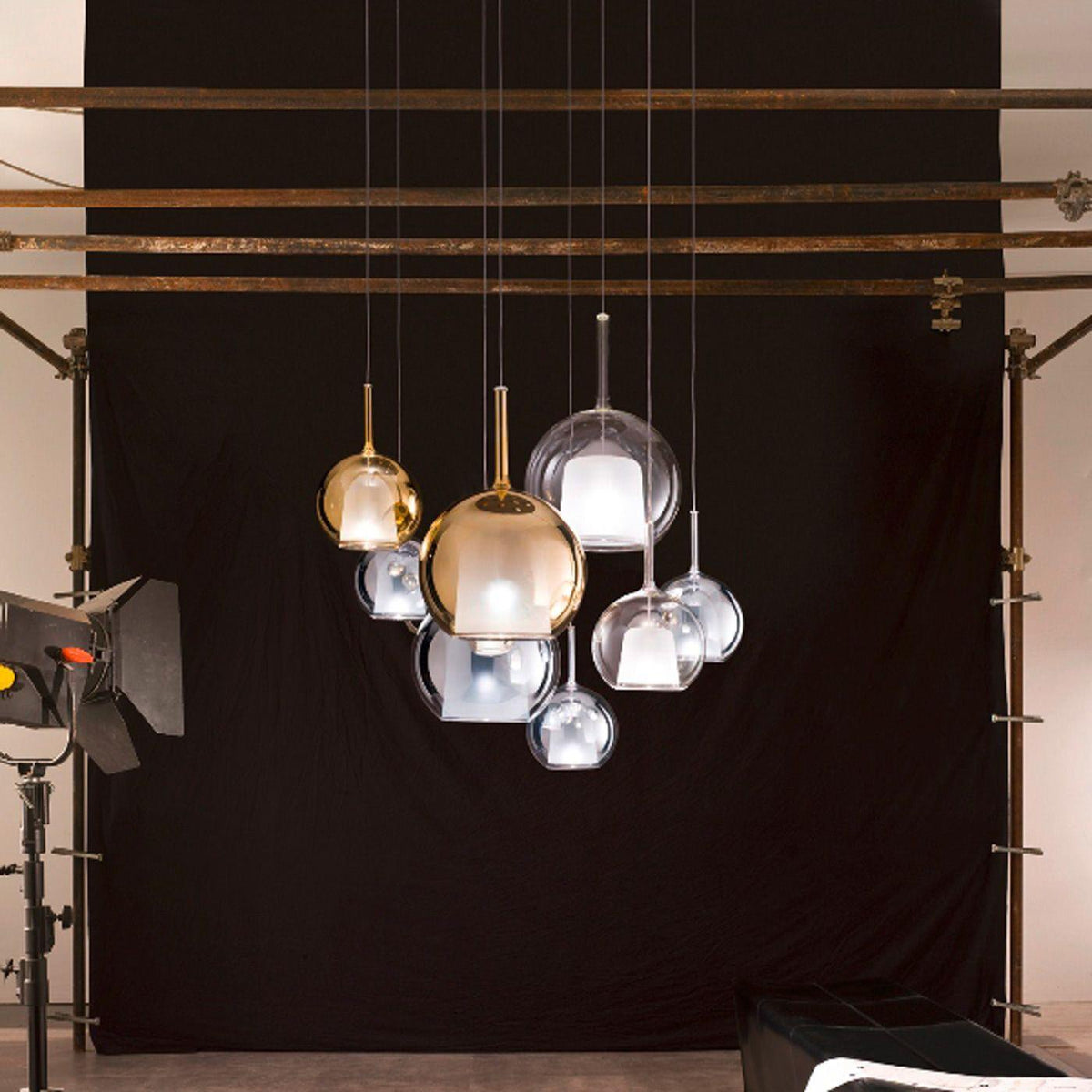 Meliora Suspension en Verre Fumé Rond