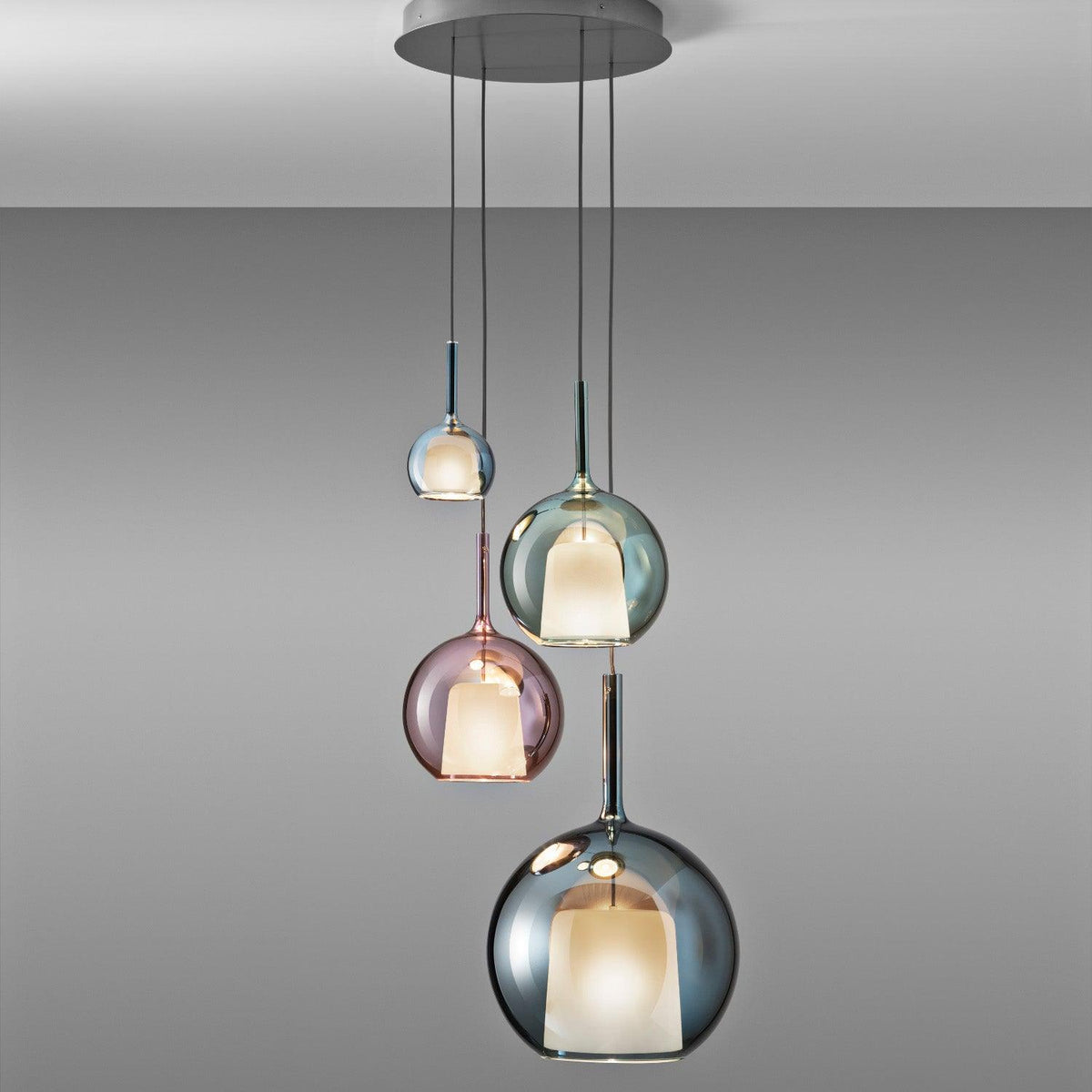 Meliora Suspension en Verre Fumé Rond