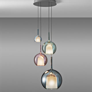 Lustra Suspension en Verre Fumé Rond