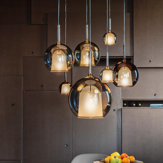 Lustra Suspension en Verre Fumé Rond