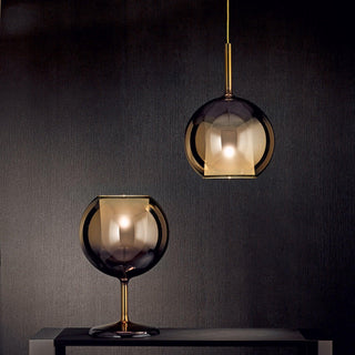 Lustra Suspension en Verre Fumé Rond
