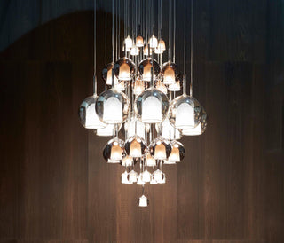 Lustra Suspension en Verre Fumé Rond