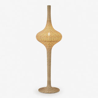 Onion Rattan Floor Lamp-Neutral Decor