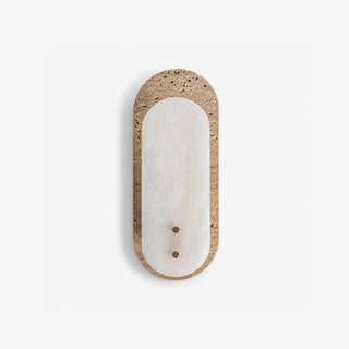 Travertine Pill Sconce-Neutral Decor